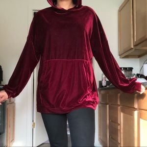 ZARA RED VELVET HOODIE